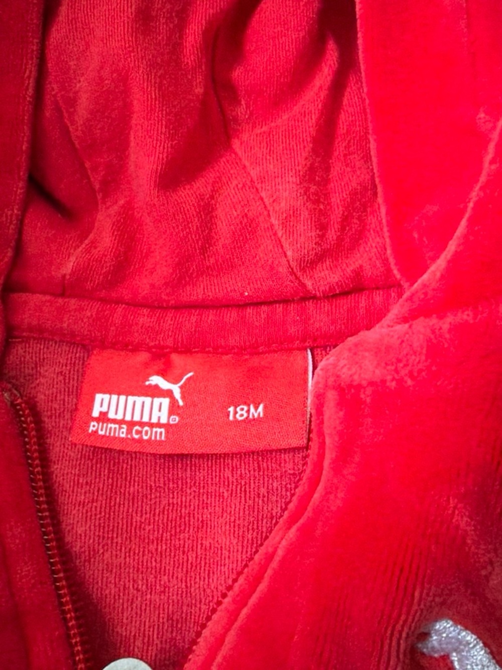 Puma Bright Red Teddy Jacket for Kids - Hooded Zip